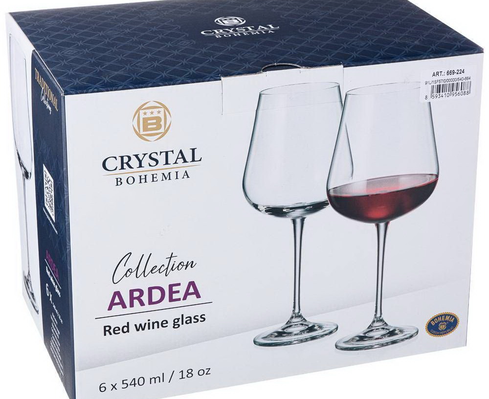 PAHARE VIN ROSU 540 ML BOHEMIA CRISTALIN- ARDENT (ARDEA)