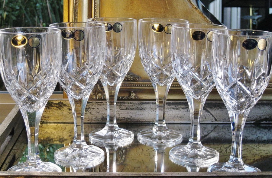 WINE GLASSES BOHEMIA CRYSTAL SHEFFIELD COLLECTION