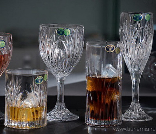Colectia ELISE VIBES -Set 30 pahare diferite cristal de Bohemia